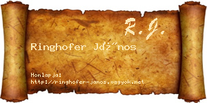 Ringhofer János névjegykártya